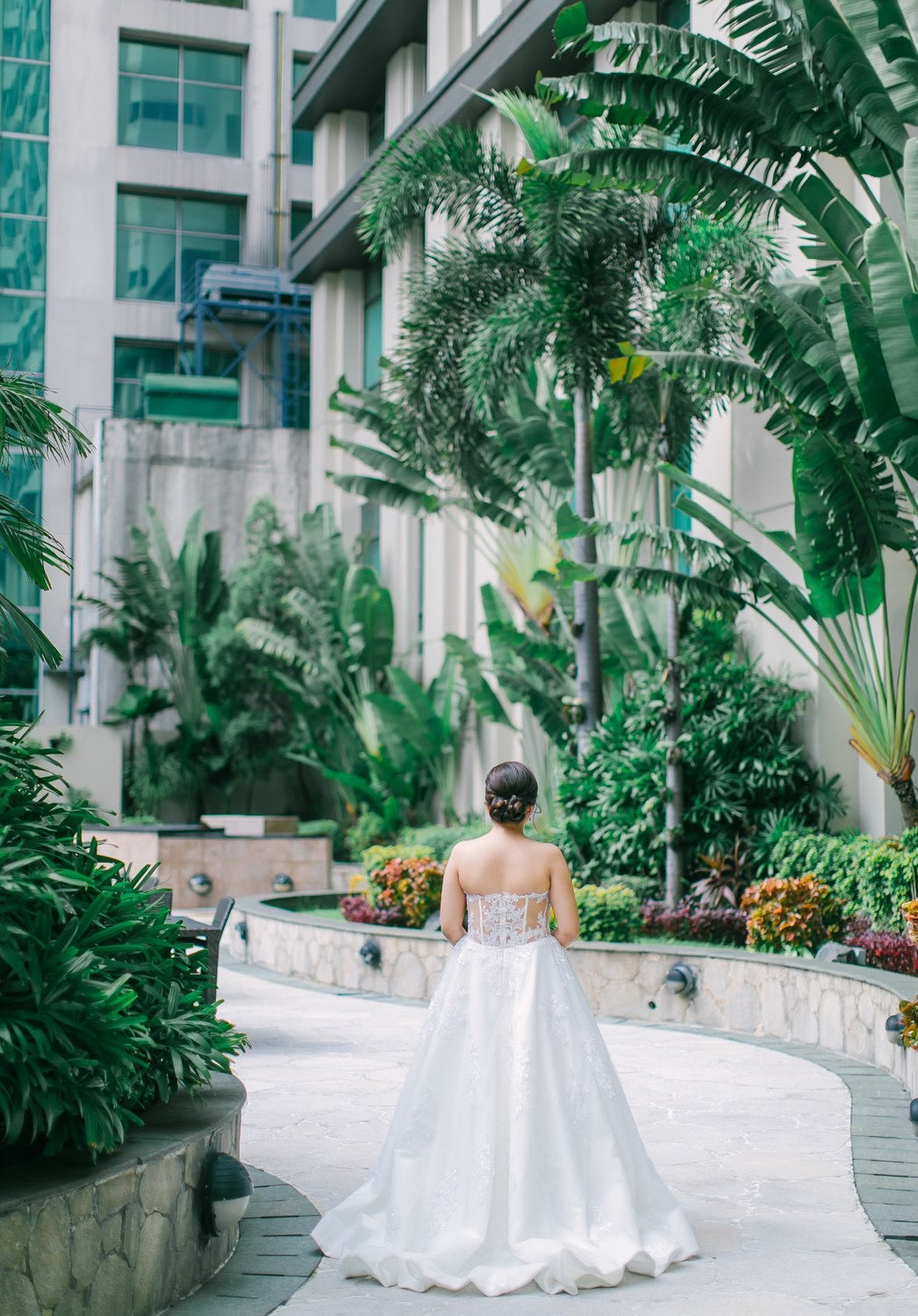 sheer back ball gown wedding dress