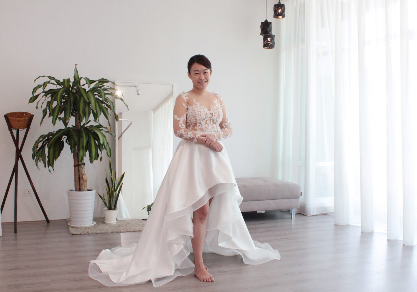 asymmetrical wedding dress