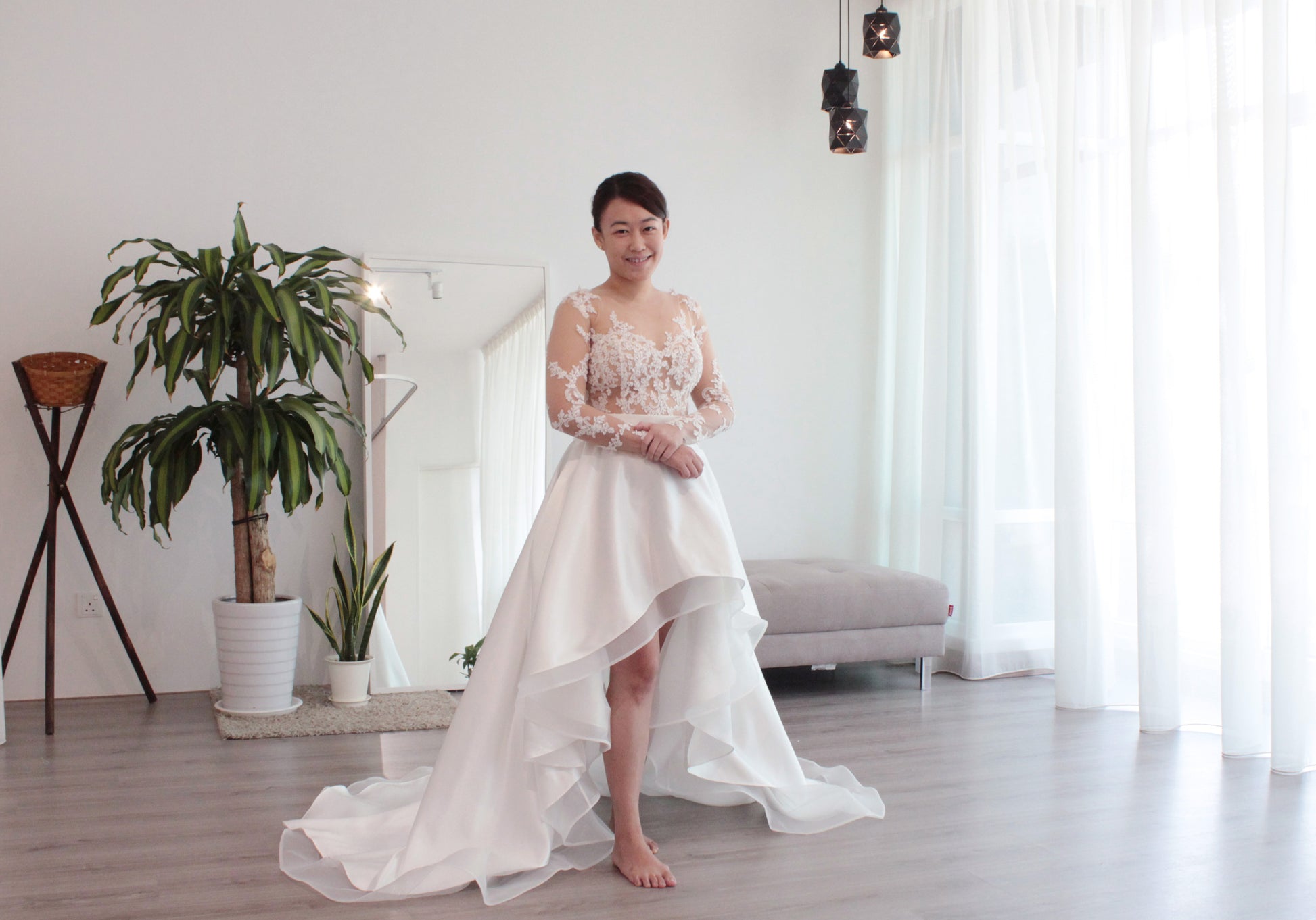 asymmetrical wedding dress