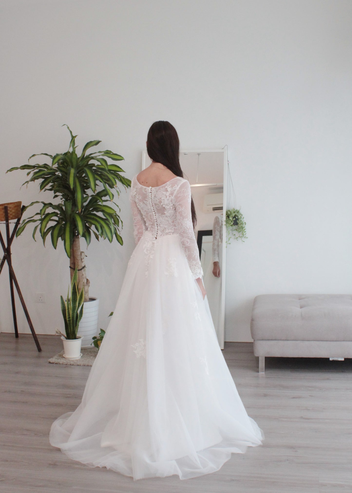 tulle aline wedding dress