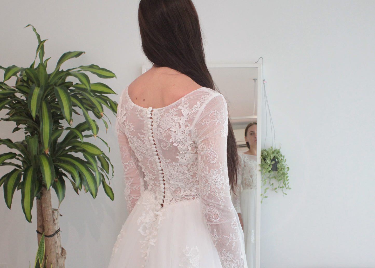 illusion back wedding dress