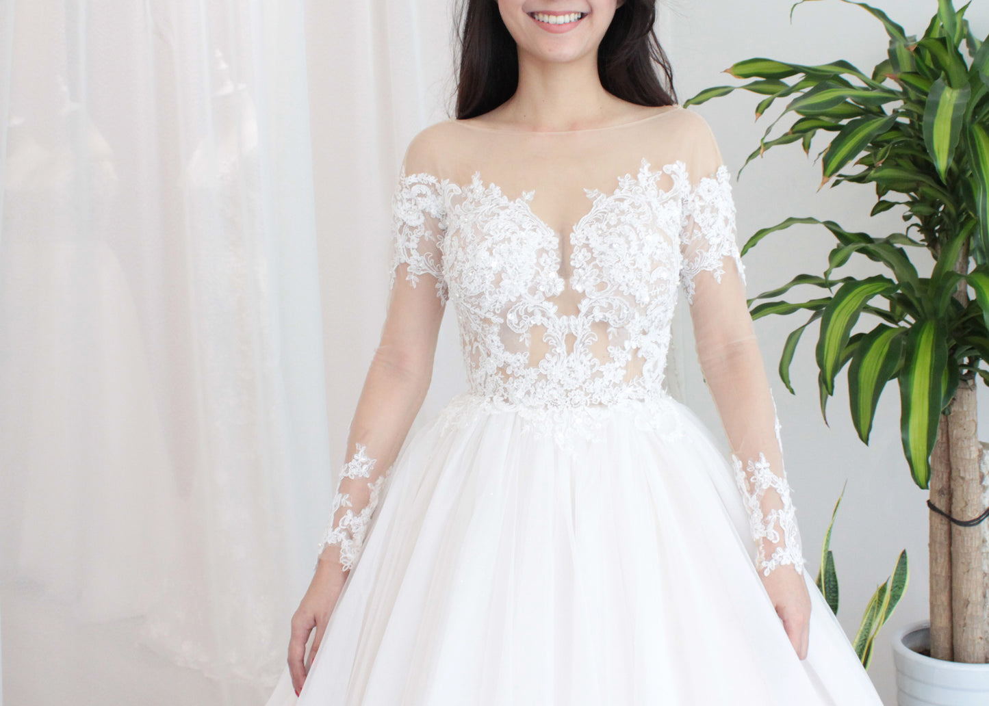 long sleeves wedding dress