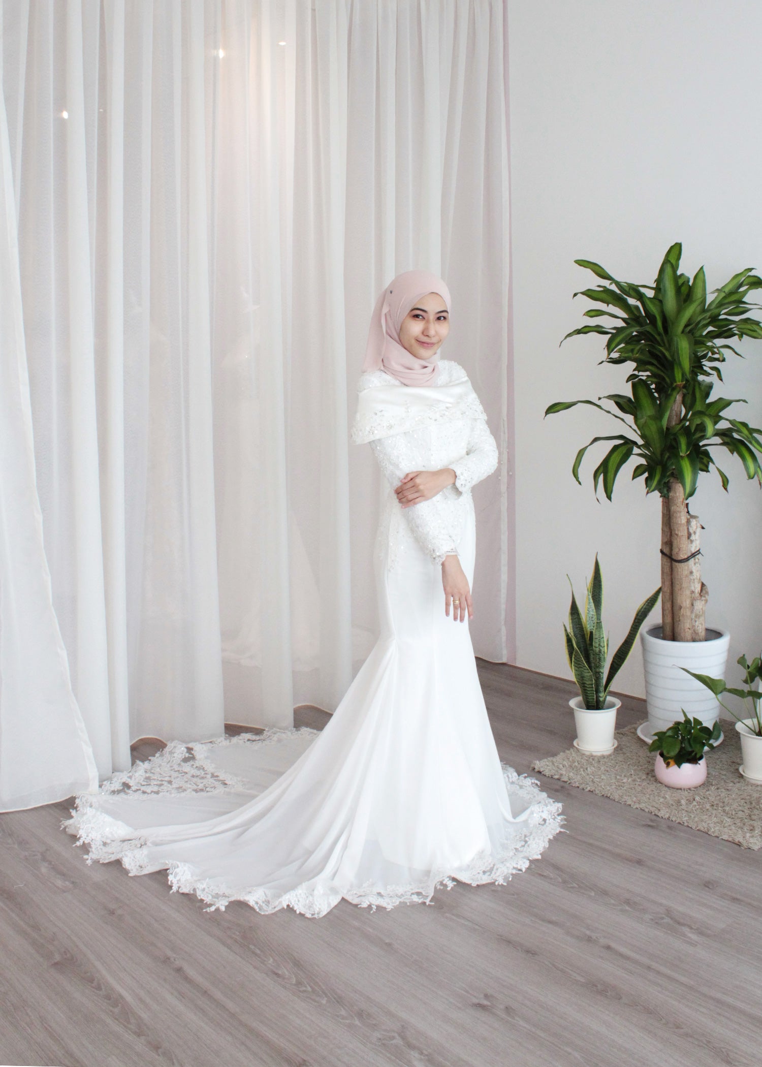 custom made muslim wedding dress Malaysia