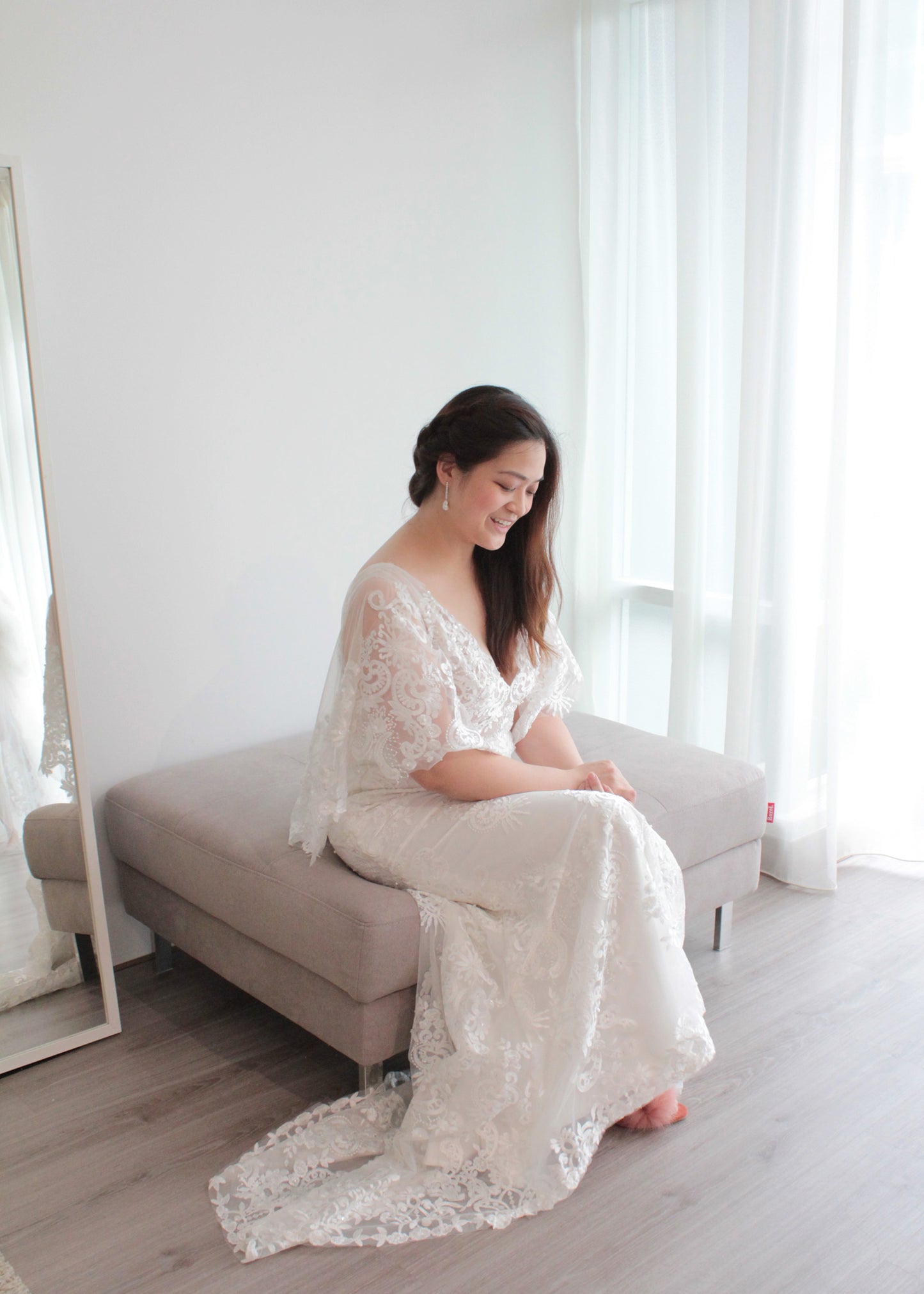 butterfly sleeves wedding dress