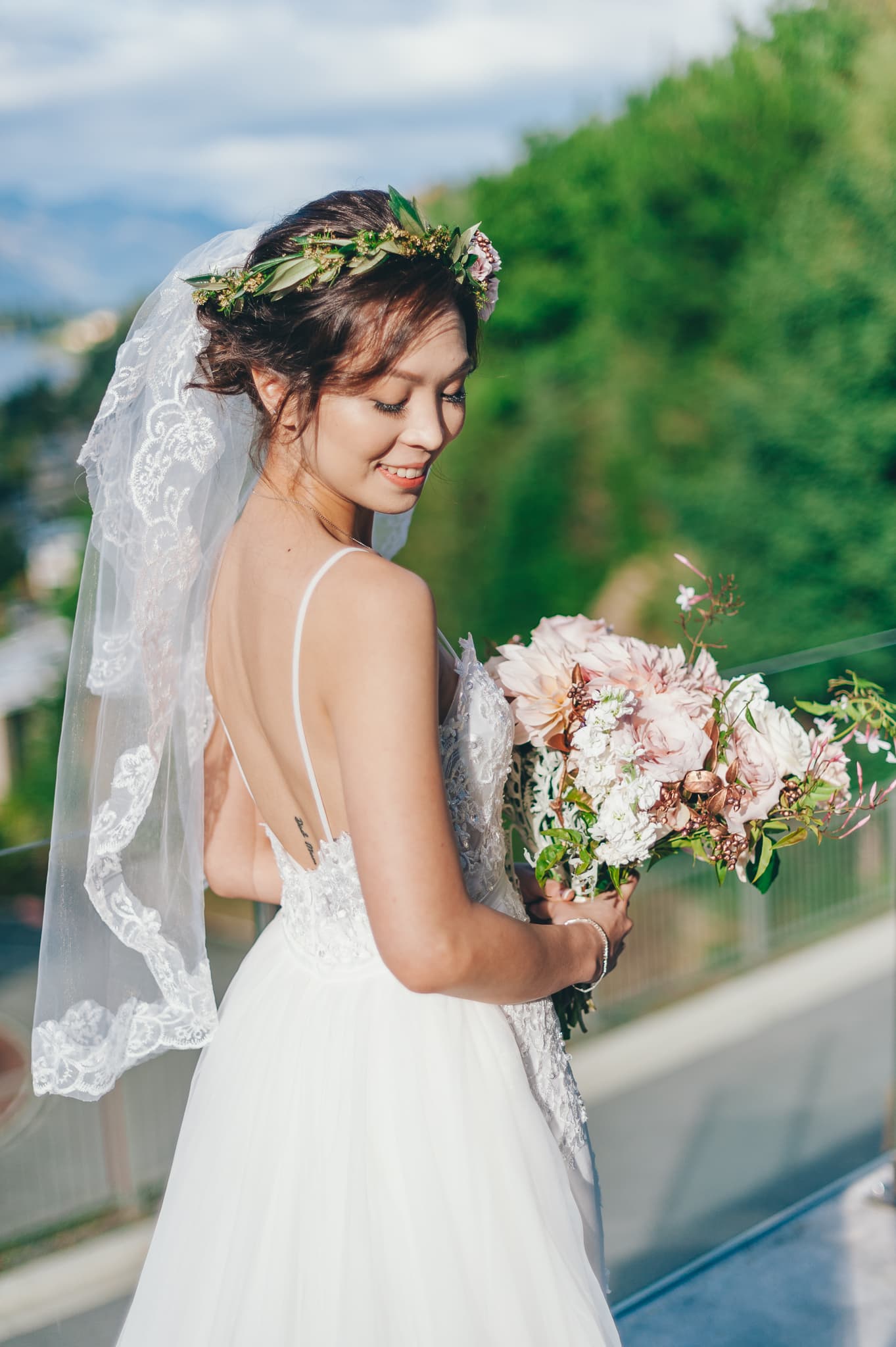 spaghetti straps wedding dress